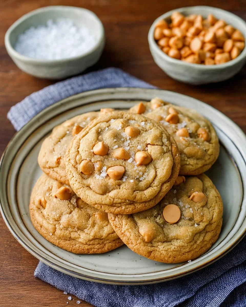 Delicious homemade butterscotch chip cookies on a plate