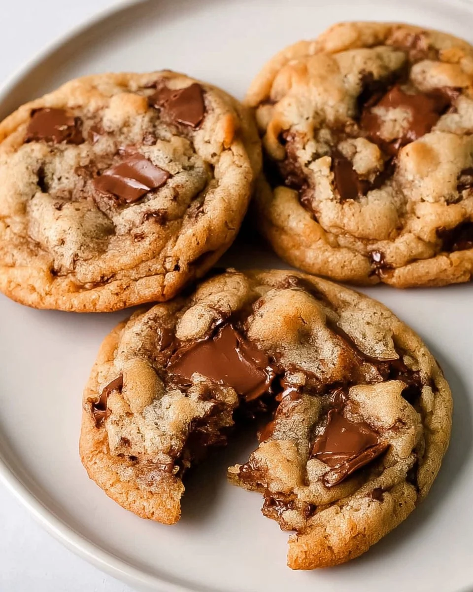 Freshly baked chewy chocolate chip cookies on a cooling rack
