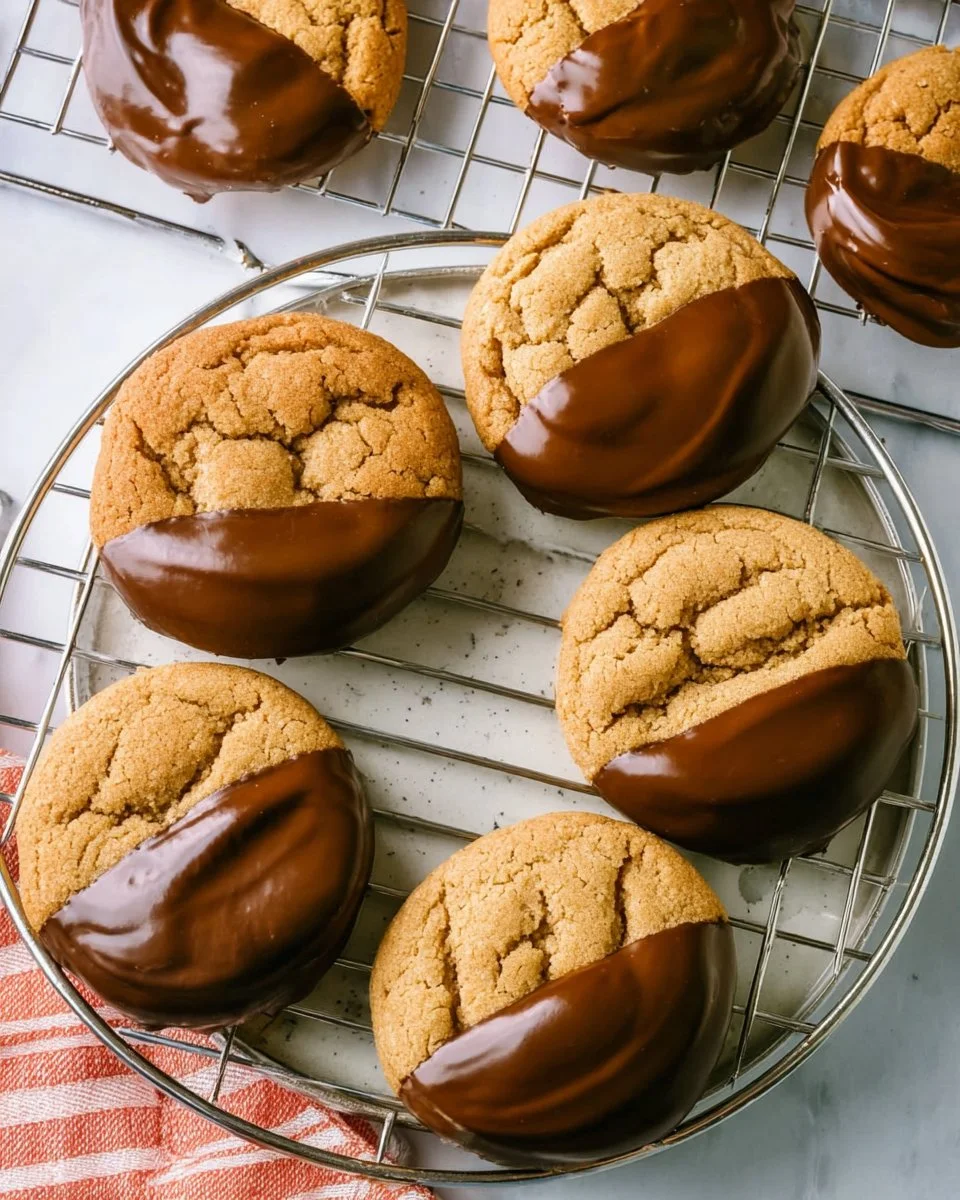Home Page 13 Chocolate Dipped Peanut Butter Cookies Recipe