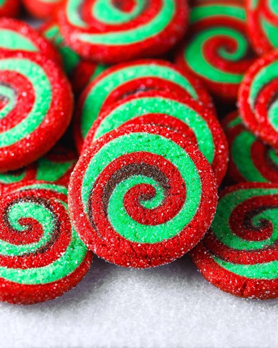 Mediterranean-Cuisine-Table-Setup Colorful Christmas Pinwheel Cookies arranged on a festive plate