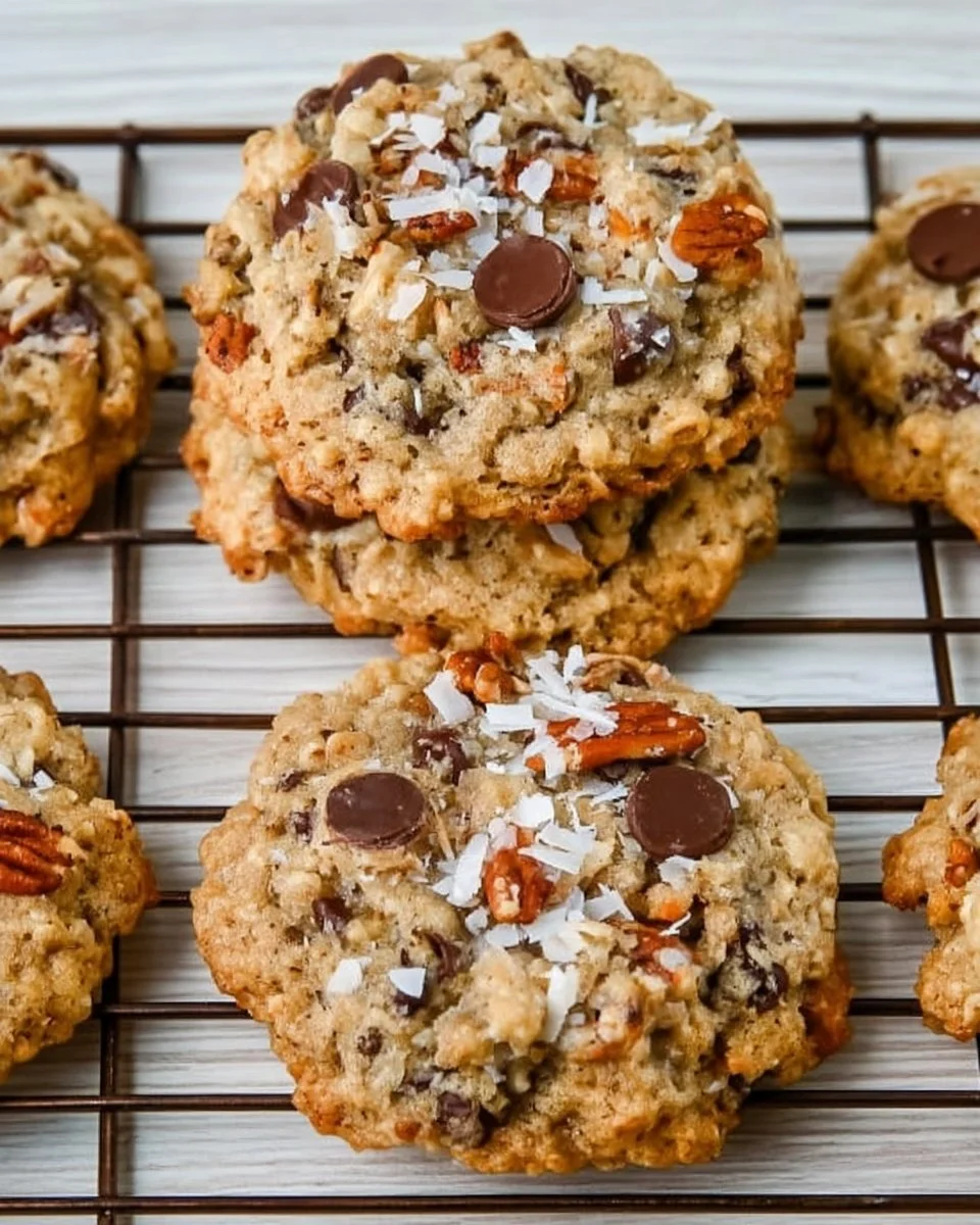Delicious homemade Cowboy Cookies with chocolate chips and nuts