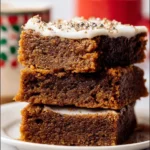 Delicious gingerbread cookie bars with festive decorations ready to serve.
