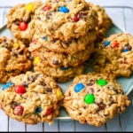 Delicious homemade Monster Cookies with oats, chocolate chips, and peanut butter